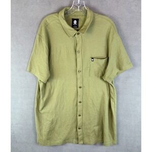 Element Mens Shirt Size XL Olive Green Short Sleeve Button Up Y2K Skate‎ Surf